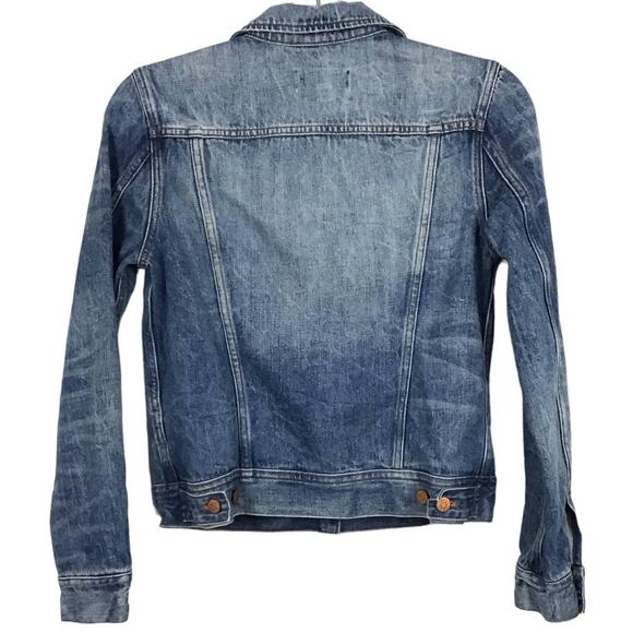 J CREW Classic Denim Jean Jacket Indigo Tyler Blue Wash Trucker Jacket sz XS - Picture 7 of 12